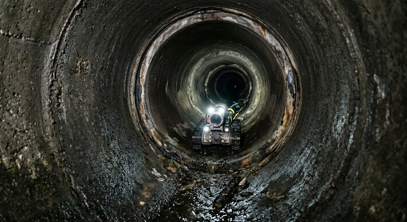 Robotic sewer camera inspecting pipe interior for Drain Snake Service in Pearl City